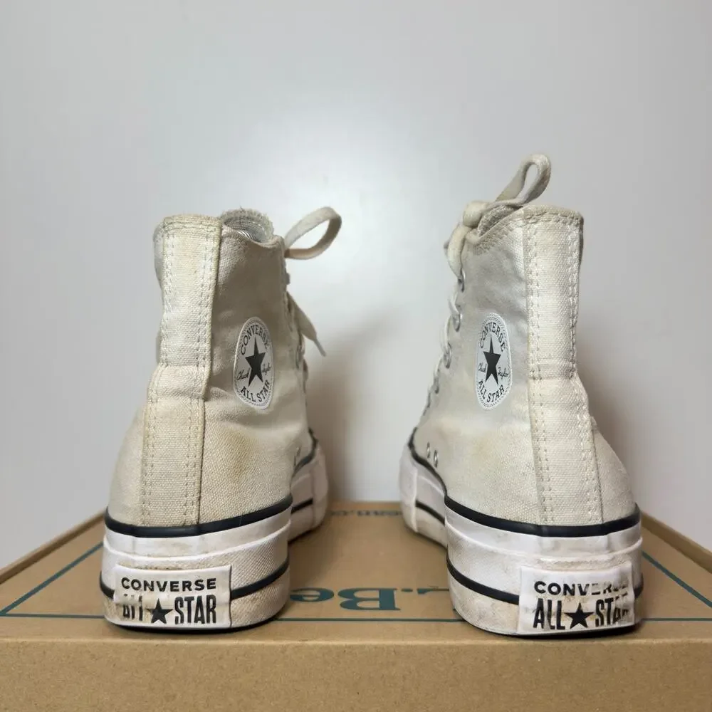 Converse Chuck Taylor All Star Womens Size 6 White High Top Platform Sneakers